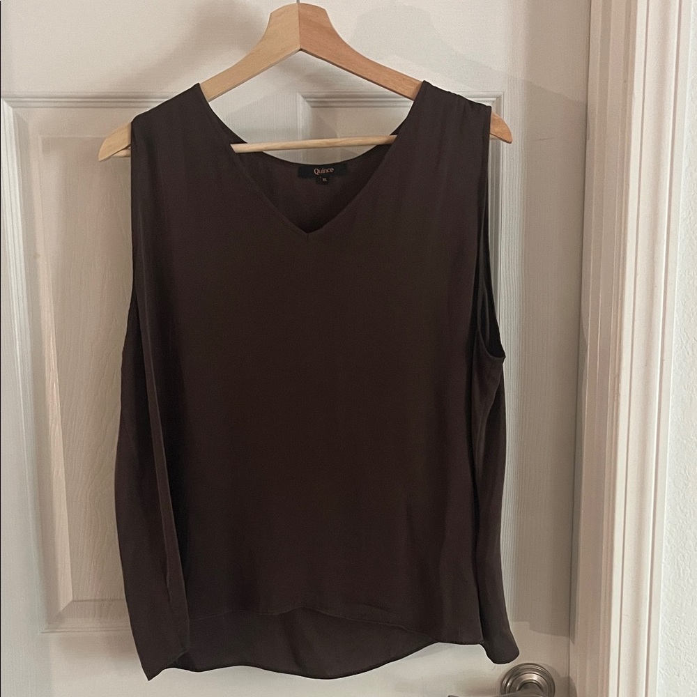 Quince Silk Sleeveless V-Neck